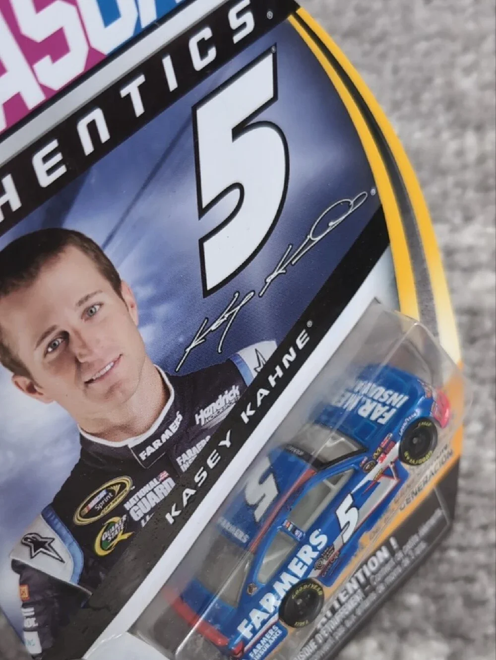 Nascar Die-Cast Car Blue & White #5 Farmers - Kasey Kahne